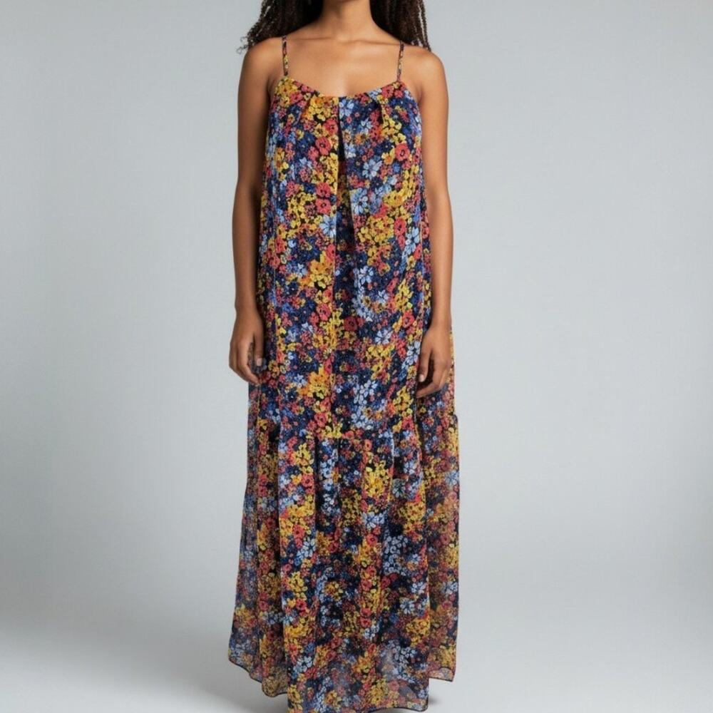 Melloday Colorful Flowy Floral Maxi Dress Women's Size X-Small NWOT